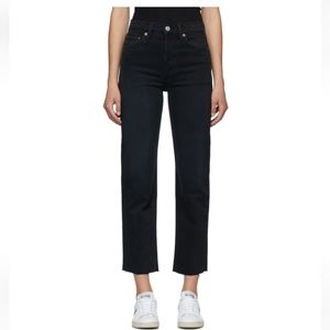 RE/DONE High Rise Stove Pipe in Jet Black  size 28